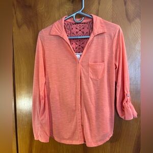 Belle Du Jour Coral Button-Down Shirt